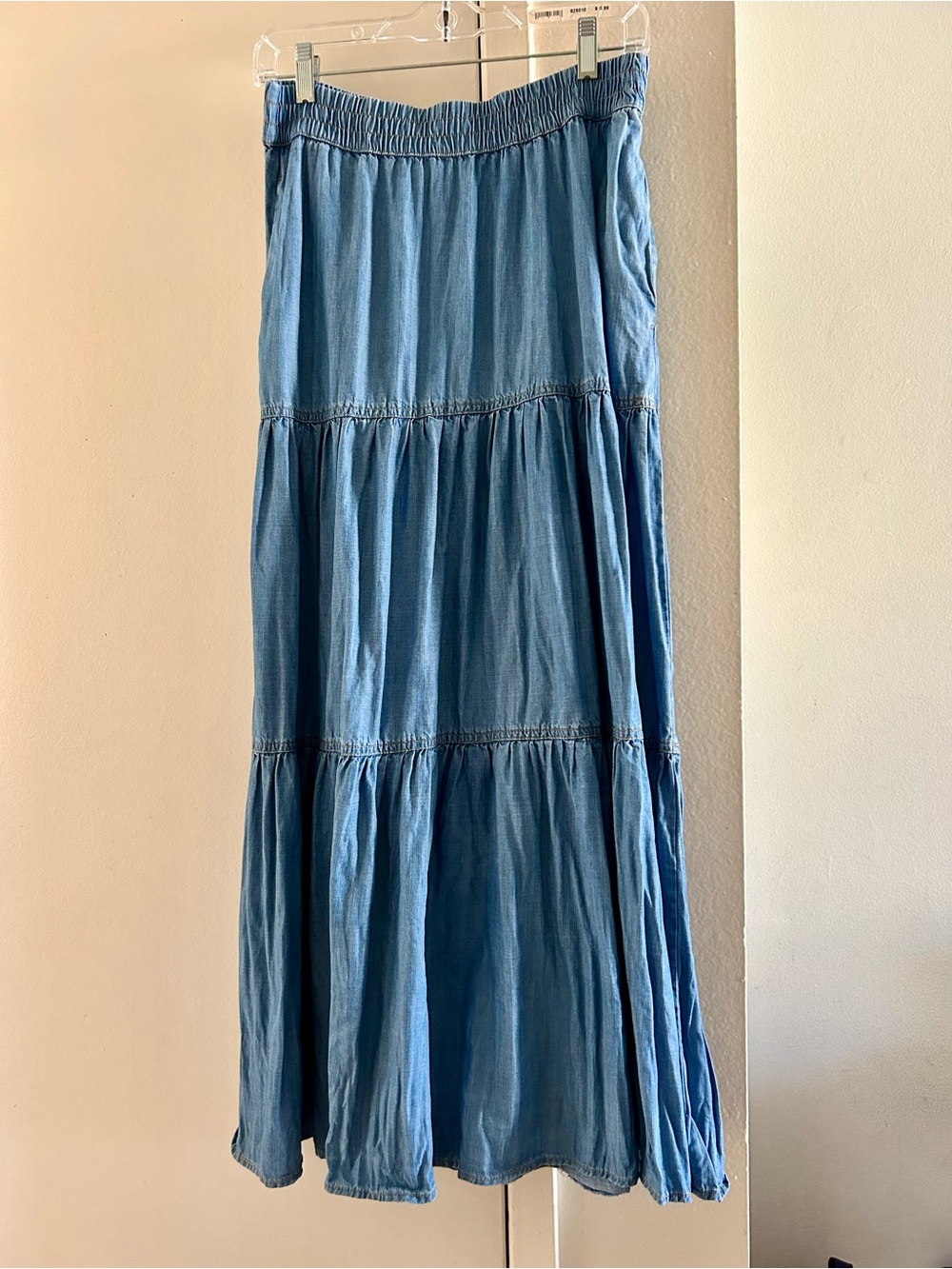 Sigrid Olsen Light Blue Tiered Maxi Skirt